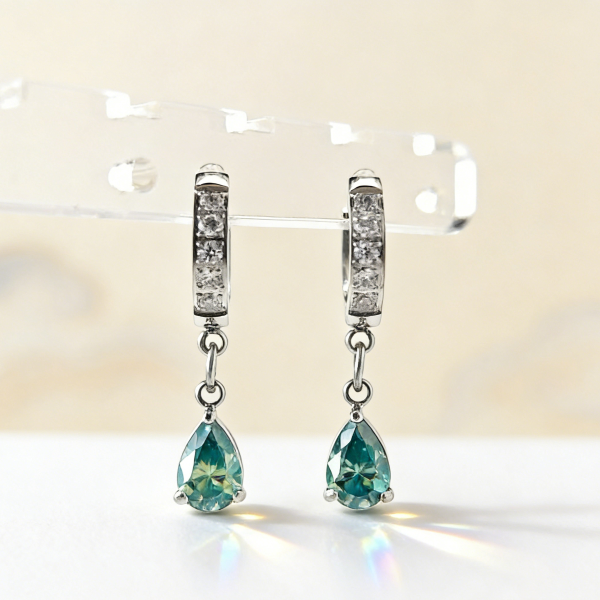 0.5 Carat Stylish Micro Inlay Drop-Shaped Moissanite Earrings